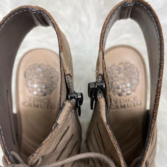 Vince Camuto tan open toe heel sandal 6.5 M Laced-up, sling back. - Picture 6 of 8